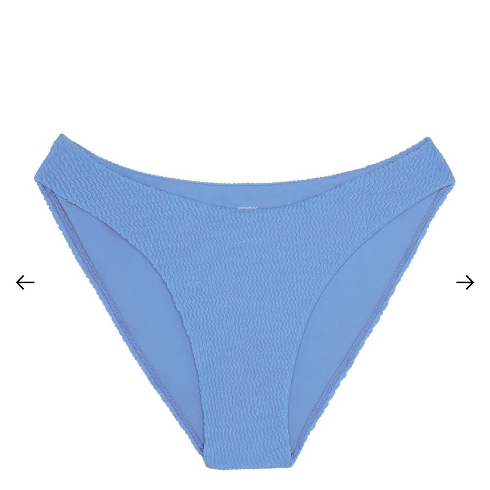 Monday Swimwear Seychelles Bottom - Azure Crinkle (Modest Coverage)